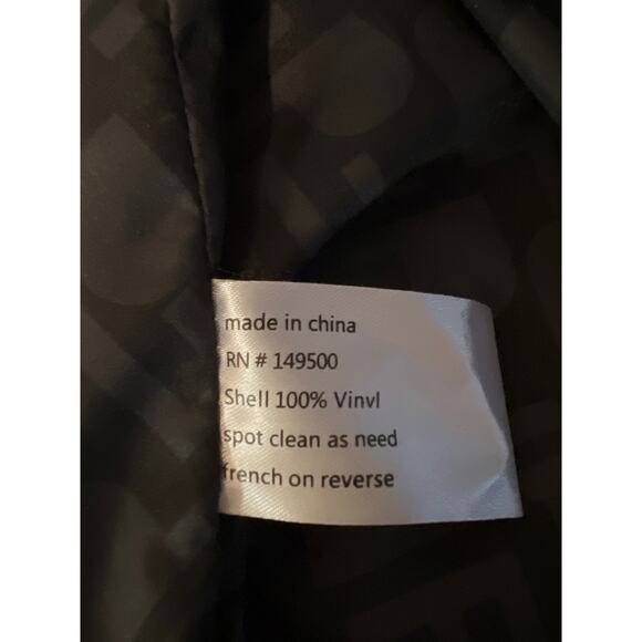 Poverty Flats Structured Tote burgundy & black purse - Picture 11 of 14